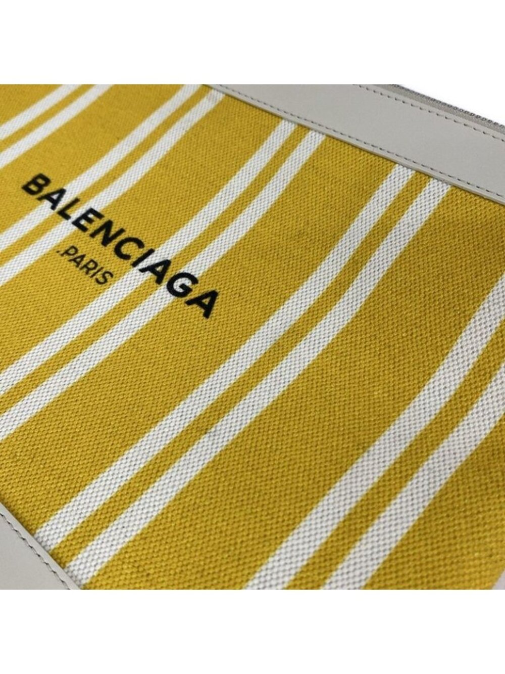 Balenciaga Clutch Navy Clip M Yellow White Leather - Picture 9 of 15